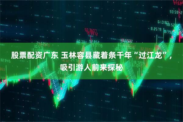股票配资广东 玉林容县藏着条千年“过江龙”，吸引游人前来探秘